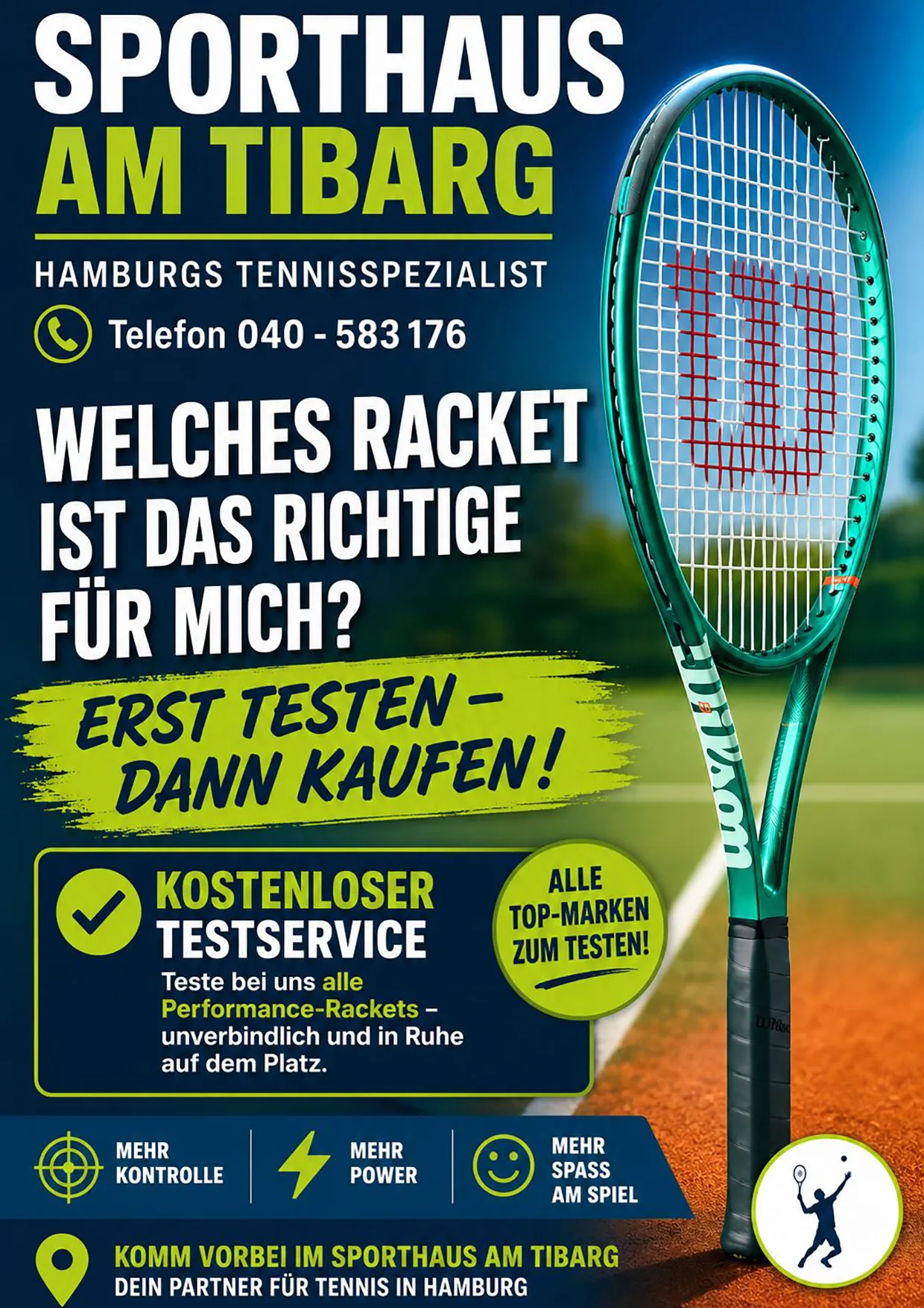 Kostenloser Testschläger-Service – erst testen, dann kaufen: alle Top-Marken zum Testen