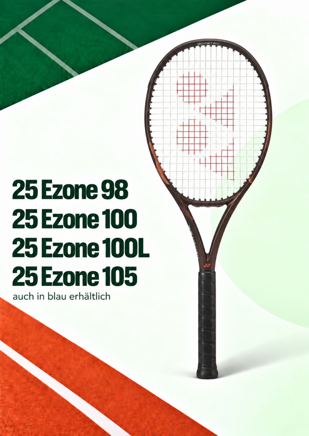 Yonex Ezone 2025 – Modellübersicht: Ezone 98, 100, 100L und 105 – auch in Blau erhältlich