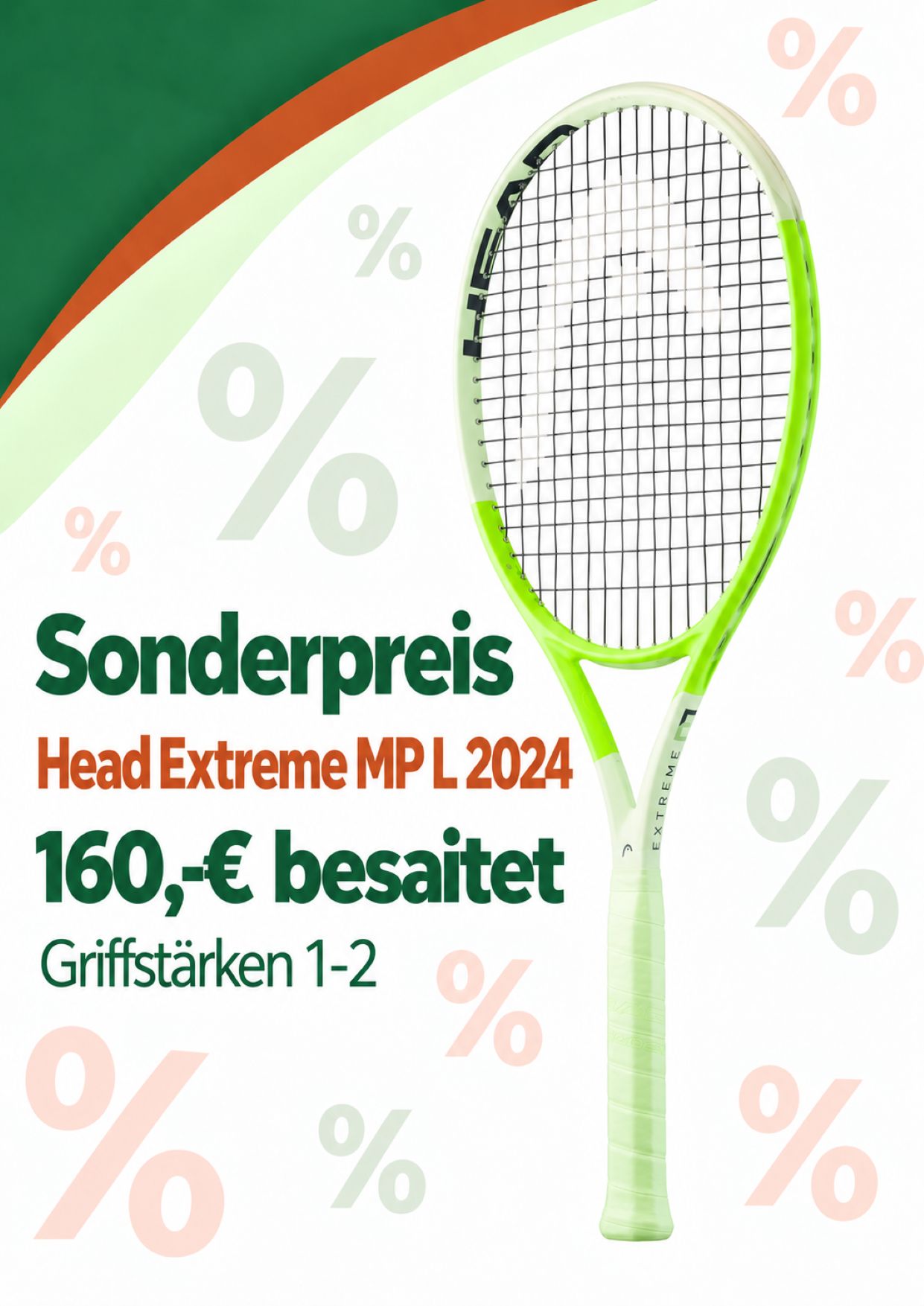 Sonderpreis: Head Extreme MP L 2024 – besaitet 160 €, Griffstärken 1–2
